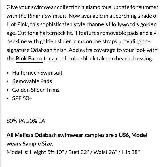 NWT MELISSA ODABASH RIMINI HOT PINK SWIMSUIT ONE PIECE SZ 2 - Picture 9 of 9